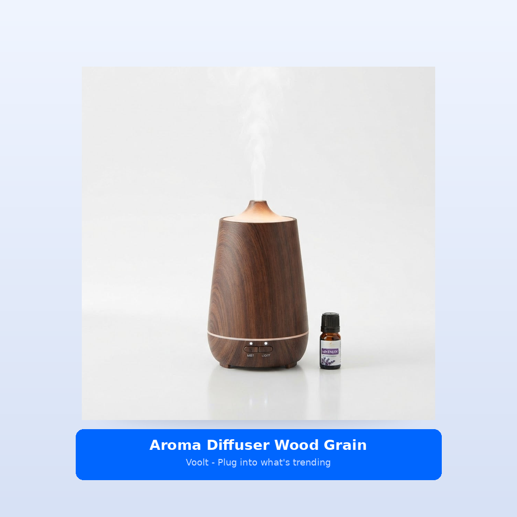Studio shot - Aroma Diffuser Wood Grain - 7 LED Lights, Auto Shu