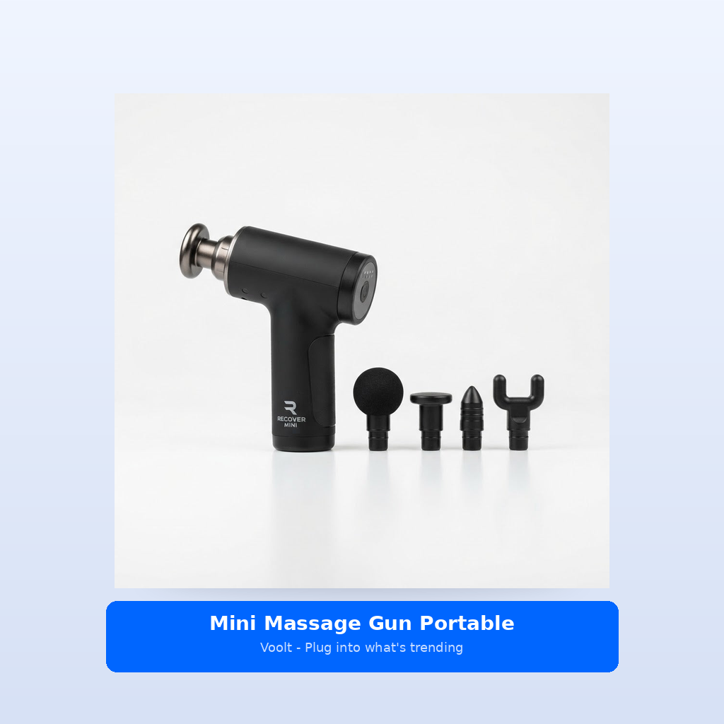 Studio shot - Mini Massage Gun Portable - 4 Heads, 6 Speeds, Dee