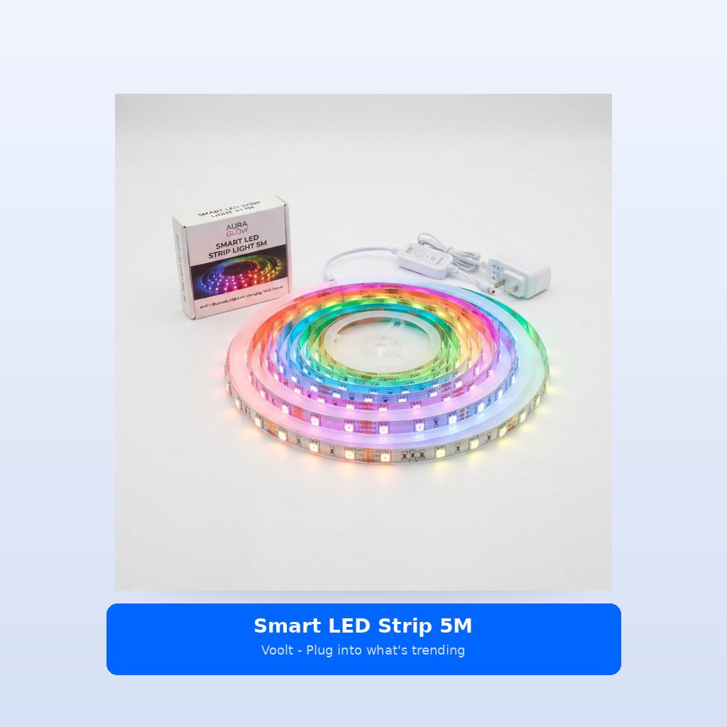 Studio shot - Smart LED Strip 5M - WiFi App Control, 16M Colors,