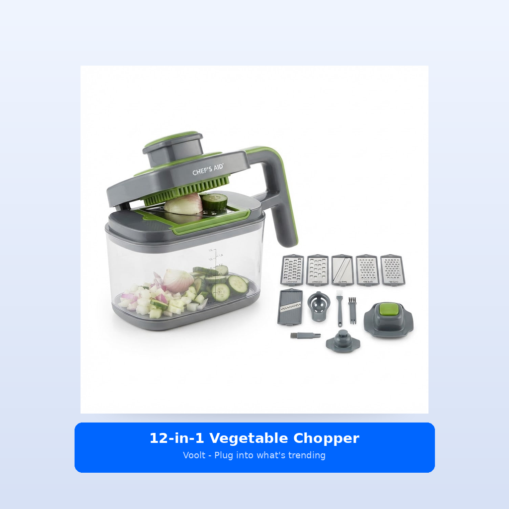 Studio shot - 12-in-1 Vegetable Chopper - Stainless Steel Blades
