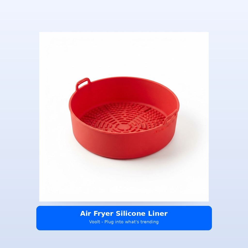 Studio shot - Air Fryer Silicone Liner - Reusable Non-Stick, Dis