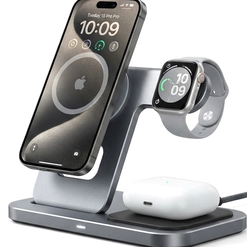 Detail view - 3-in-1 Wireless Charging Station - MagSafe 15W Fas