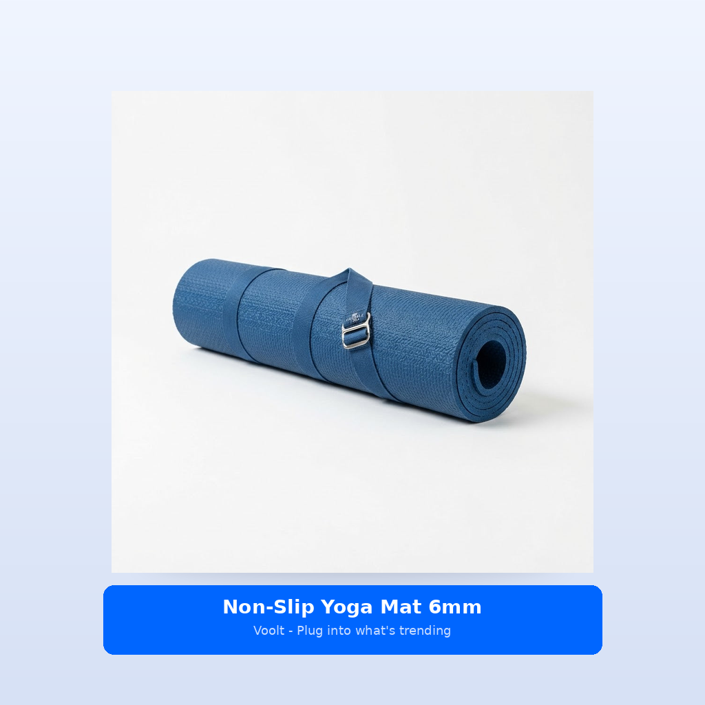 Studio shot - Non-Slip Yoga Mat 6mm - Eco-Friendly TPE, Carrying