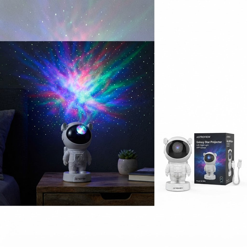 Galaxy Star Projector LED Night Light - Bluetooth Speaker, 10 Modes