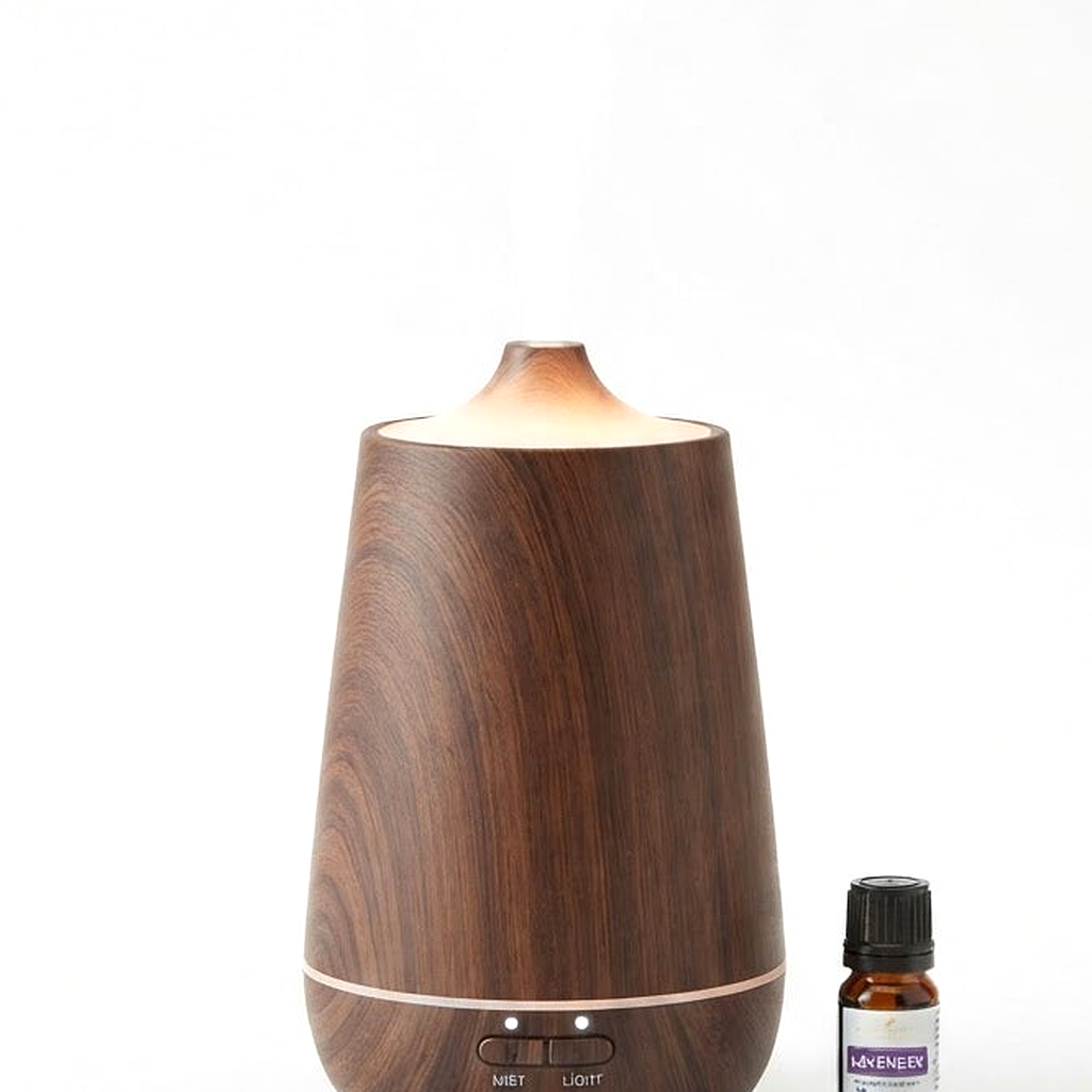 Detail view - Aroma Diffuser Wood Grain - 7 LED Lights, Auto Shu