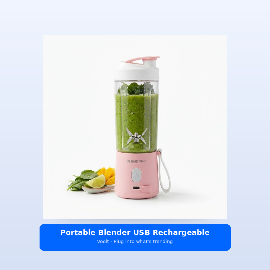 Studio shot - Portable Blender USB Rechargeable - 6 Blades, Crus