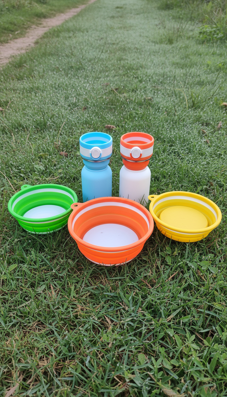 Collapsible travel pet bowl for dogs