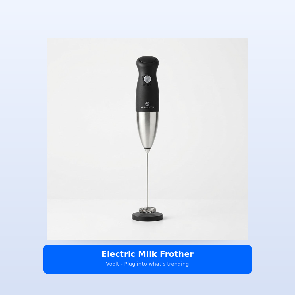 Studio shot - Electric Milk Frother - Stainless Steel Whisk, Caf