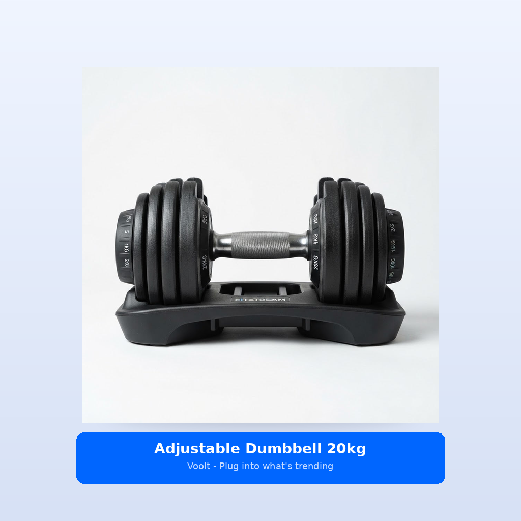 Studio shot - Adjustable Dumbbell 20kg - Quick Weight Change, Sp