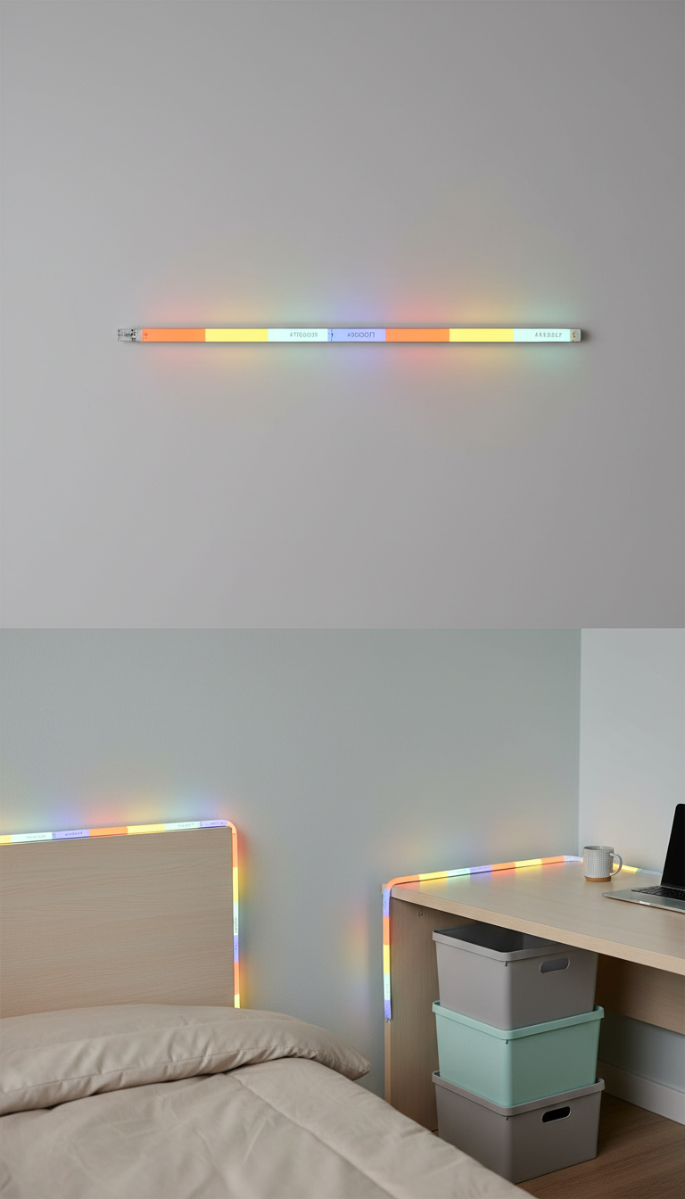 RGB LED strip lights with music sync for room decor